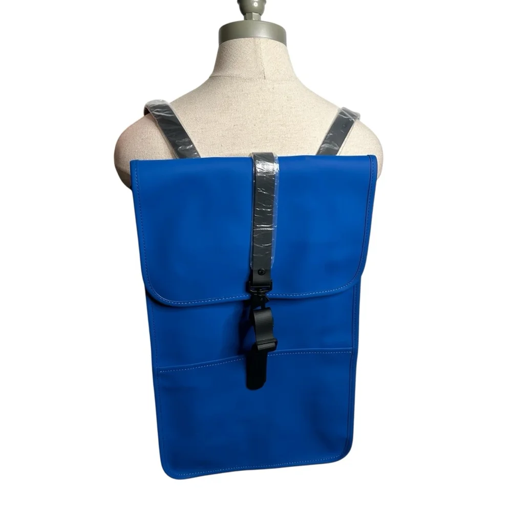 RAINS Square Backpack W3 Rucksack Waterproof Cobalt Blue Wave Minimalist Unisex